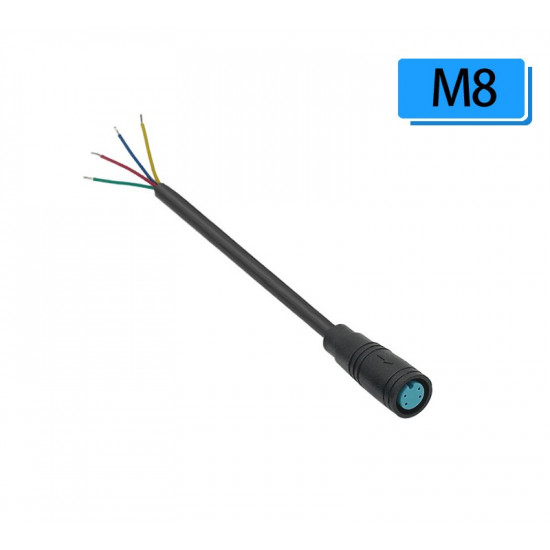 Разъем JULET M8 4PIN F (Мама) с кабелем 24см
