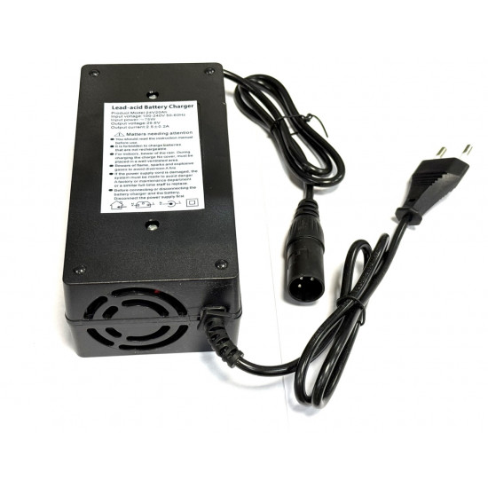 Зарядное устройство 24V (29.6V) 2.7A XLR (M) для свинцово-кислотных аккумуляторов (с кулером)