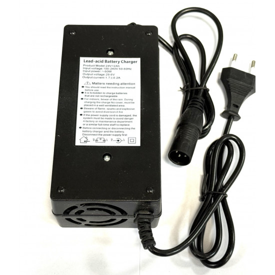 Зарядное устройство 24V (29.6V) 2A XLR (M) для свинцово-кислотных аккумуляторов (с кулером)