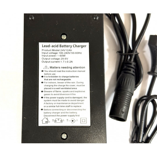 Зарядное устройство 24V (29.6V) 2A XLR (M) для свинцово-кислотных аккумуляторов (с кулером)