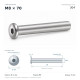 Гайка-втулка M8×70 мм, Ø10 мм, нержавеющая сталь 304